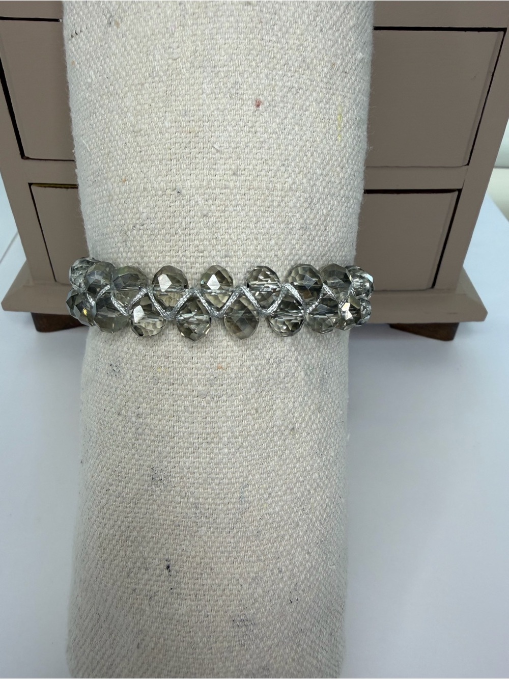 Faceted Crystal toggle Bracelet - Silver
